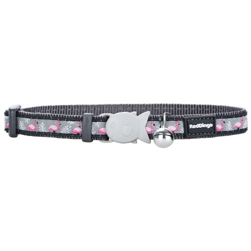 Red Dingo Stars Pink on Grey Dog Collar