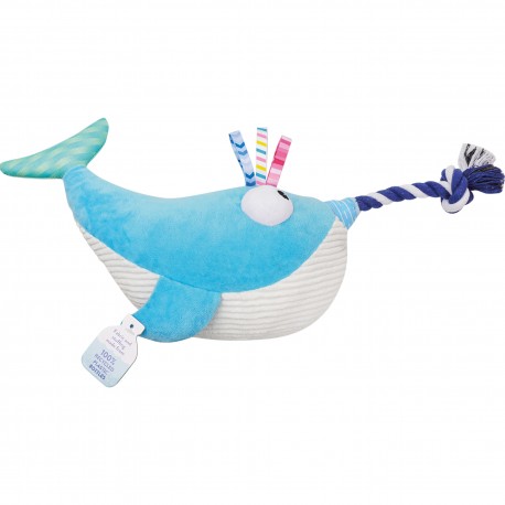 WHALE PLUSH 2 IN 1 WITH PLUSH BOTTLE 42CM