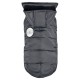 BLACK/GREY STRIPED DOWN JACKET WITH HOOD