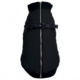 BLACK BOMBER JACKET WITH INTEGRATED HARNESS