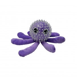 BUBBLE OCTOPUS" PLUSH AND TPR TOY 11CM - BALL DIAM. 6.5CM