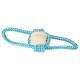 TOY ROPE BALL DIAM 5CM WITH DOUBLE HANDLE BICOLOUR BLUE AND BEIGE 18CM