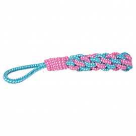 PULL TOY ROPE BICOLOR BLUE AND PINK 30CM